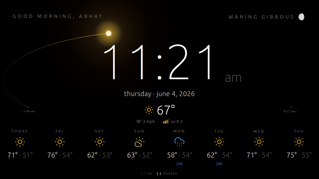 home — clock & weather